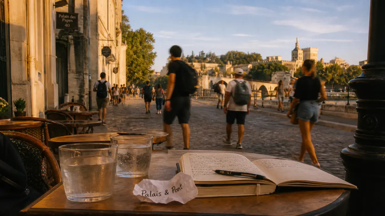 Activités Avignon : café près du pont et du Palais à Avignon