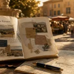 Agenda Provence sur carnet avec itinéraire en Provence