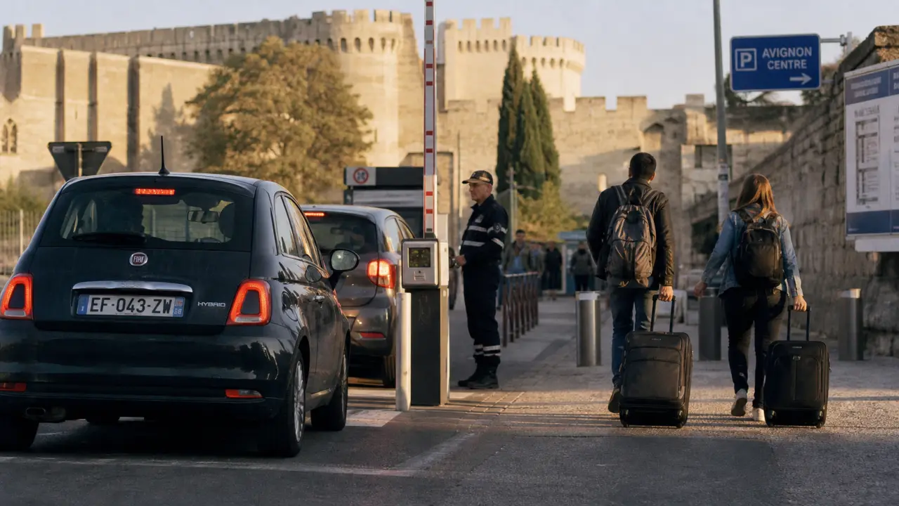 Depose minute gare avignon centre : voitures en attente près du parking