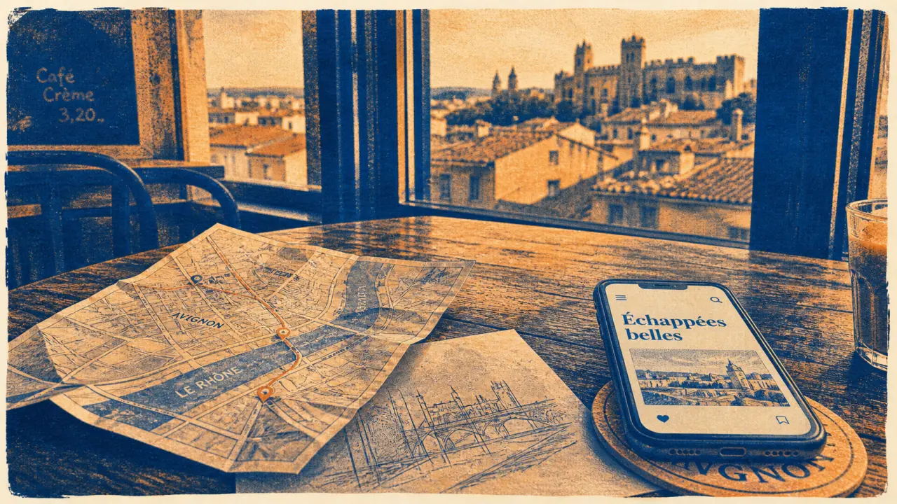 Echappées belles week end à Avignon : carte et itinéraire près du Rhône