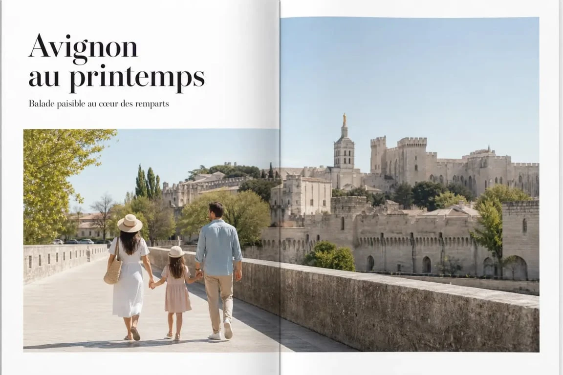 Vive les vacances en famille Avignon : promenade en famille devant le Palais des Papes et les remparts