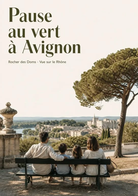 Vive les vacances en famille Avignon : pause au vert au Rocher des Doms avec vue sur le Rhône