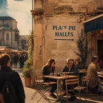 place avignon Place Pie près des Halles, terrasse de café animée à Avignon