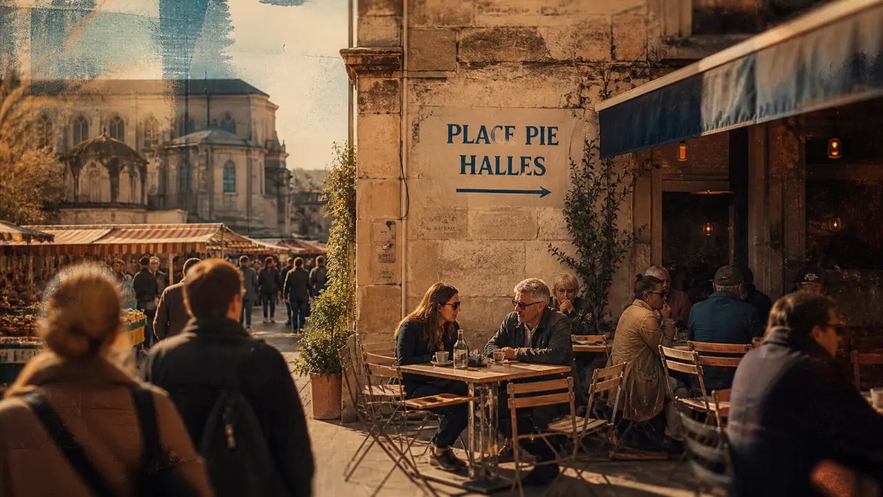 place avignon Place Pie près des Halles, terrasse de café animée à Avignon