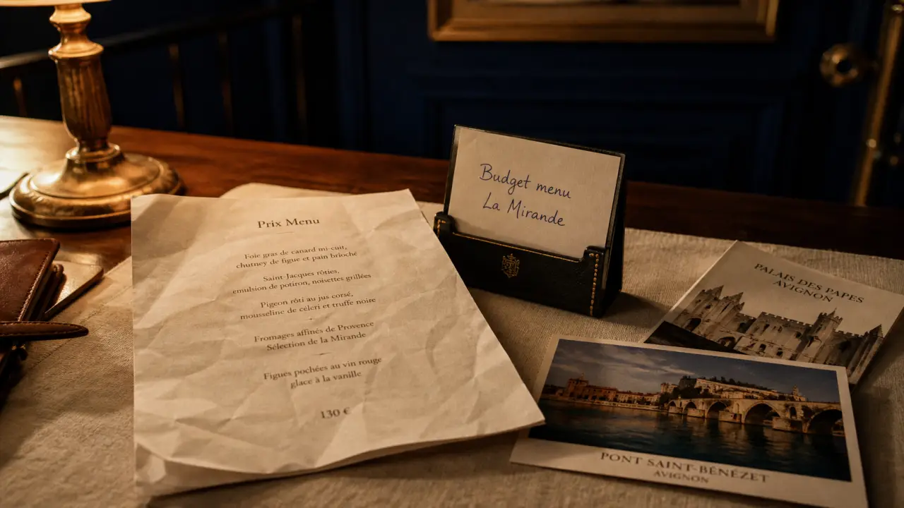 Prix menu La Mirande Avignon : budget réel restaurant et visites