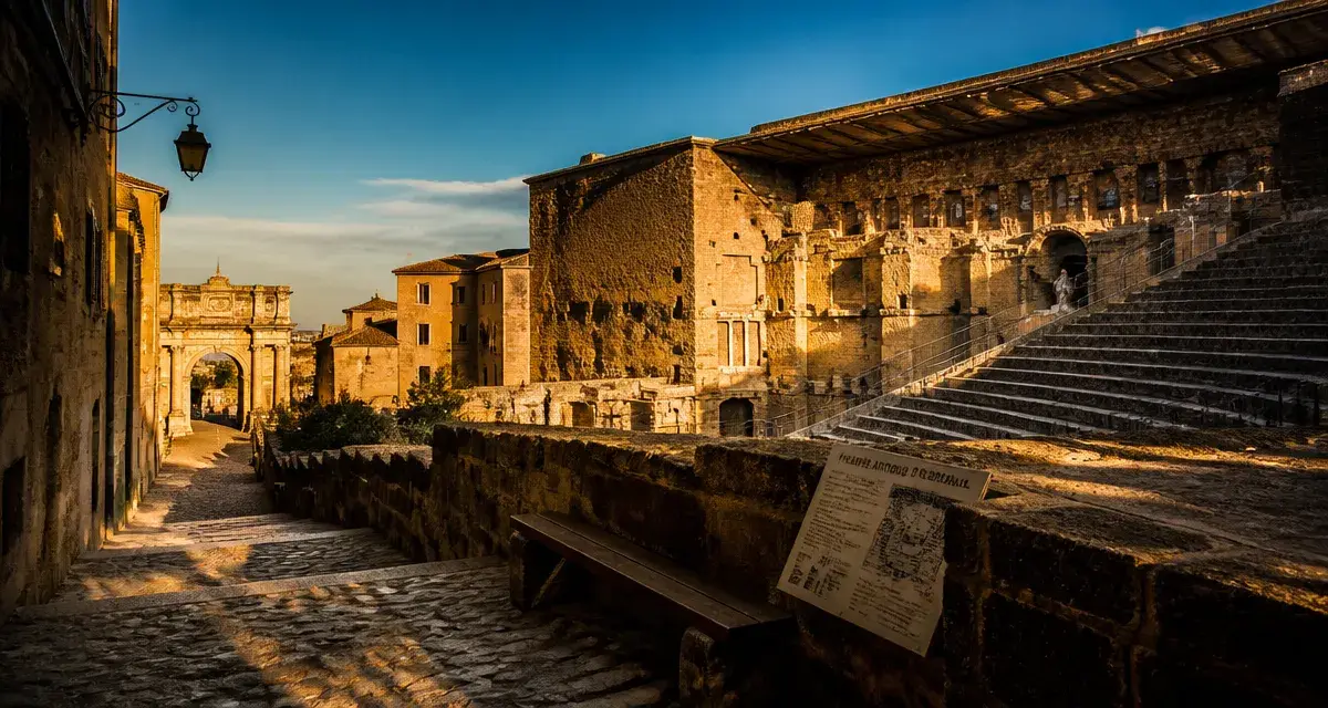 Que voir à Orange : théâtre antique et arc romain depuis une ruelle