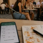 Restaurants avignon la fourchette : smartphone réservation sur table, Avignon