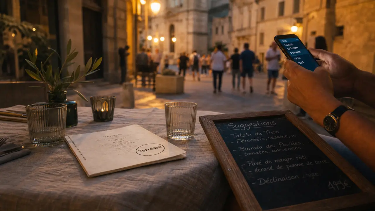 restaurants place des corps saints avignon : terrasse, horaires et réservation