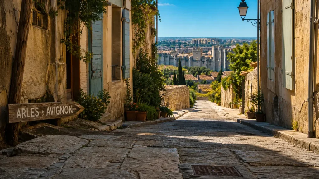 Visiter Arles ou Avignon : ruelle, remparts d’Avignon et arènes