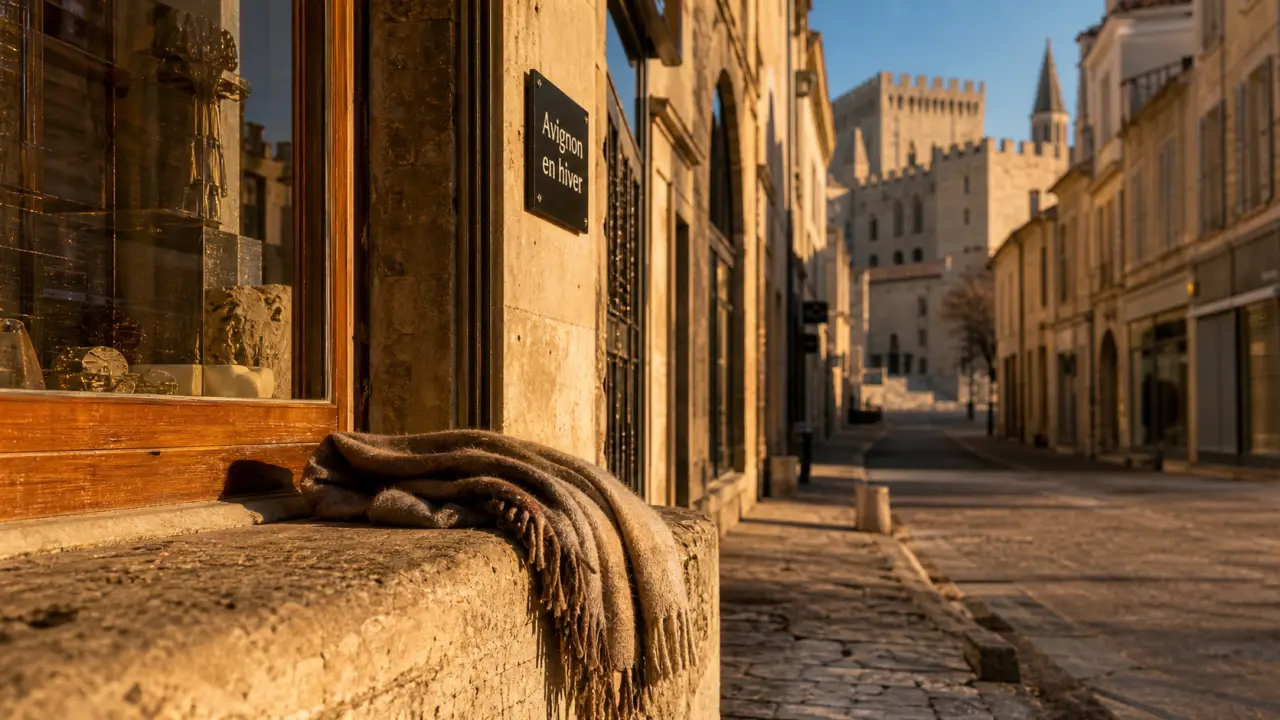 Visiter avignon en hiver : ruelle et Palais des Papes à Avignon