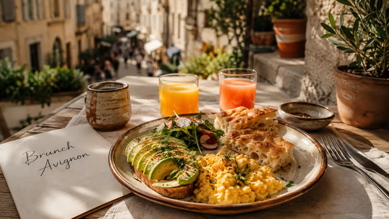 Brunch paris à Avignon sur terrasse intra-muros, photo brunch méditerranéen