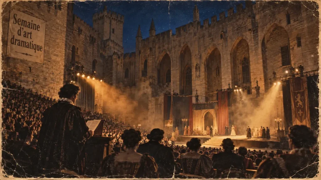Creation festival avignon 1947 : Semaine d’art dramatique à Avignon, Cour d’honneur du Palais des papes