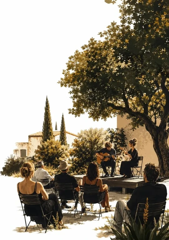 Festival IF Avignon dans un jardin privé avec une représentation intimiste