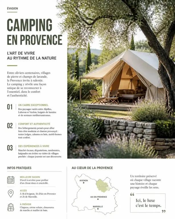 Camping festival Avignon : hébergement confortable sous les arbres