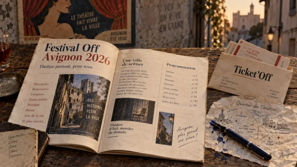 Festival avignon off 2026 dates : programme papier et billets Ticket’Off, 4 au 25 juillet