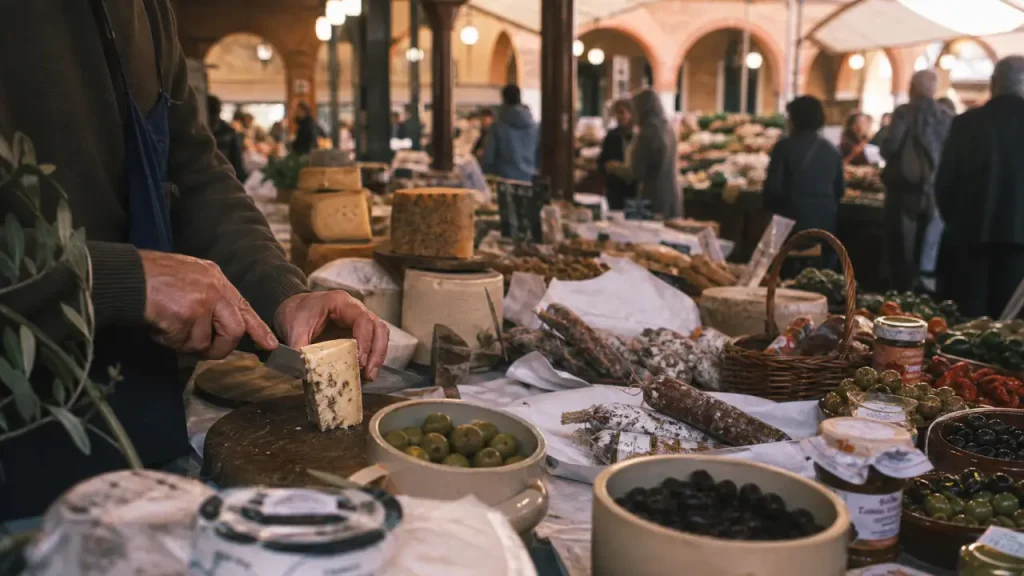 Les halles d’Avignon : étal de marché couvert, produits locaux