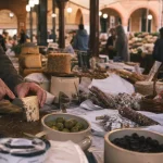 Les halles d’Avignon : étal de marché couvert, produits locaux