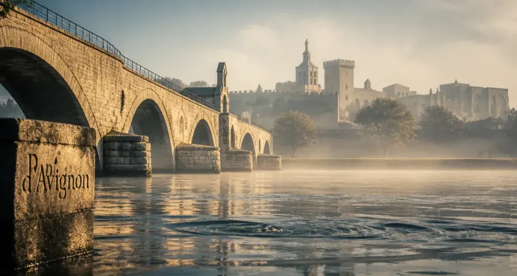 Pont d’Avignon : quatre arches sur le Rhône