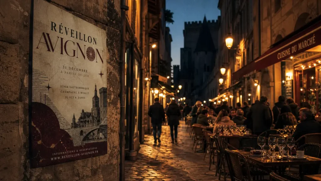 Que faire le 31 decembre a avignon : dîner et soirée de réveillon dans les ruelles au crépuscule