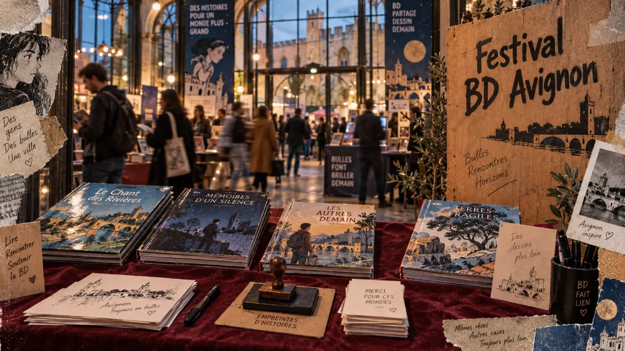Festival bd avignon 2025 : dédicaces et animations, hall vitré, albums