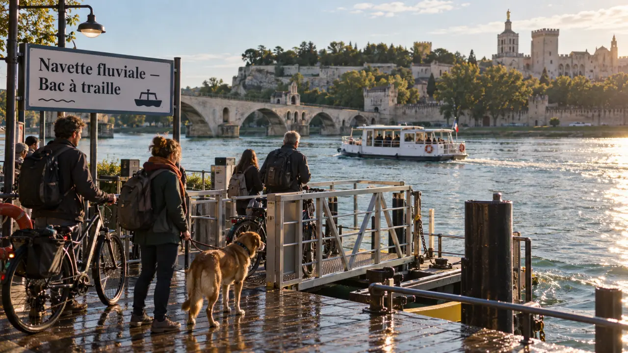 Navette fluviale Avignon avec vélos et traversée gratuite vers l’île de la Barthelasse